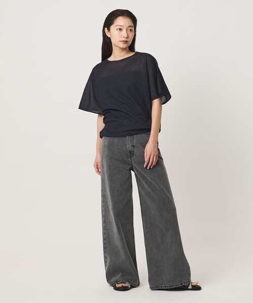 MARW UNITED ARROWS(マルゥ ユナイテッドアローズ)の「<MARW UNITED ARROWS>リネンライク シアー プルオーバー(Tシャツ/カットソー・レディース・ダークブラウン/ホワイト/ネイビー・FREE)」の10枚目の写真