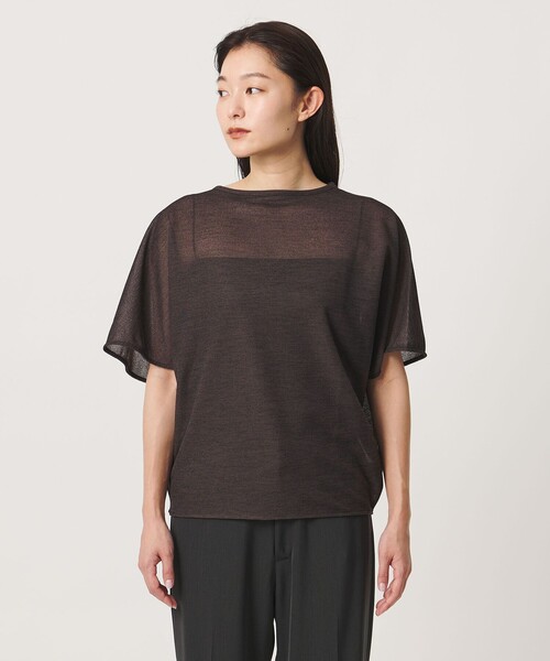 MARW UNITED ARROWS(マルゥ ユナイテッドアローズ)の「<MARW UNITED ARROWS>リネンライク シアー プルオーバー(Tシャツ/カットソー・レディース・ダークブラウン/ホワイト/ネイビー・FREE)」の11枚目の写真