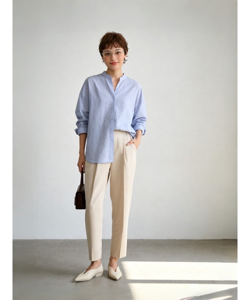 Sew loop(ソーループ)の「美脚センタープレススリムテーパードパンツ(スラックス・レディース・カーキブラウン/ベージュ/ネイビー/ブラック・M/S/L)」の5枚目の写真