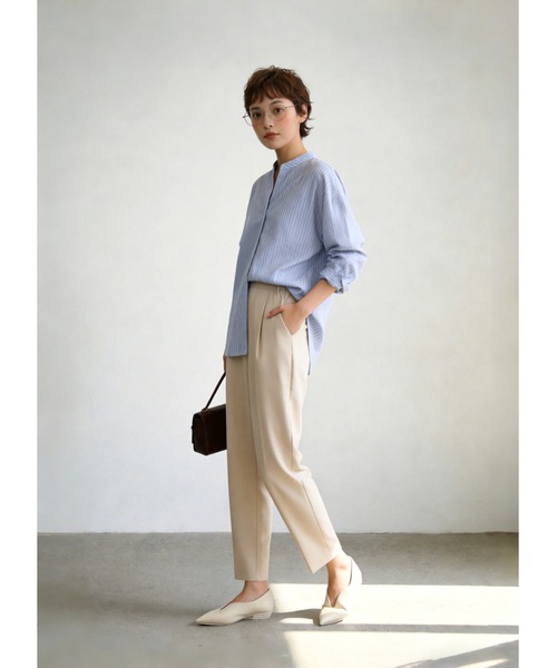 Sew loop(ソーループ)の「美脚センタープレススリムテーパードパンツ(スラックス・レディース・カーキブラウン/ベージュ/ネイビー/ブラック・M/S/L)」の6枚目の写真