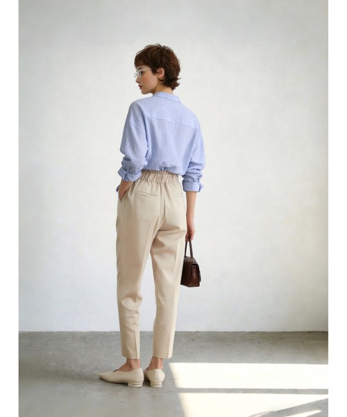 Sew loop(ソーループ)の「美脚センタープレススリムテーパードパンツ(スラックス・レディース・カーキブラウン/ベージュ/ネイビー/ブラック・M/S/L)」の7枚目の写真