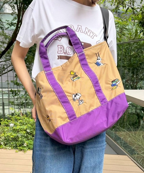 BAYFLOW(ベイフロー)の「【PEANUTS】刺繍トートLサイズ(WEB限定)(トートバッグ・レディース・ベージュ/ネイビー/グレー・0)」の7枚目の写真