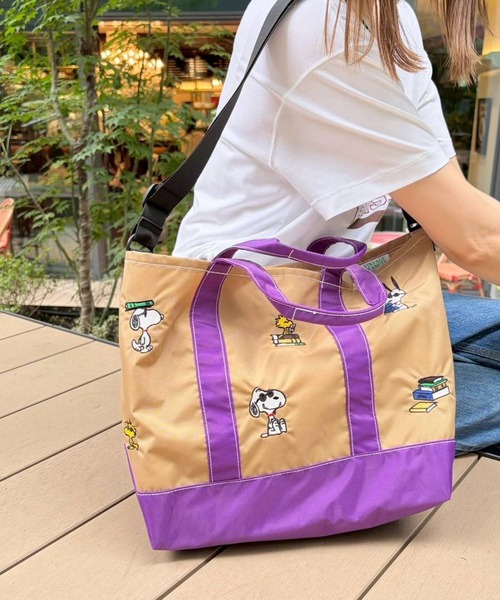 BAYFLOW(ベイフロー)の「【PEANUTS】刺繍トートLサイズ(WEB限定)(トートバッグ・レディース・ベージュ/ネイビー/グレー・0)」の8枚目の写真