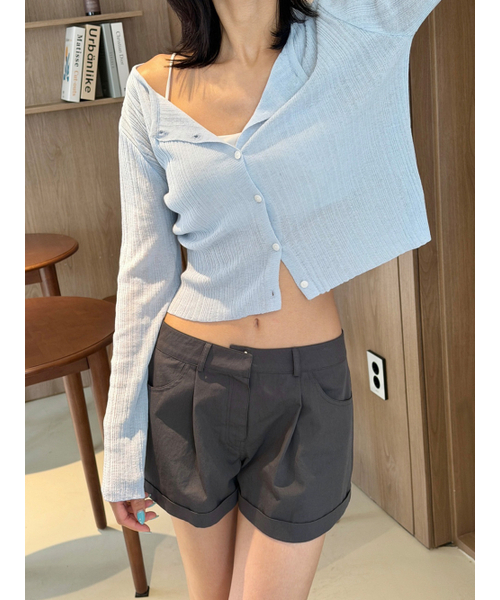 ETMON(エトモン)の「Linen Round Cardigan, Light Blue(カーディガン/ボレロ・レディース・その他・F)」の2枚目の写真