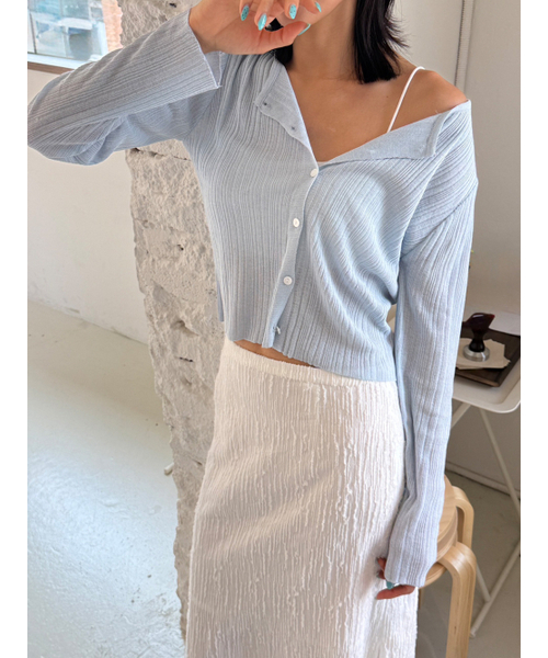 ETMON(エトモン)の「Linen Round Cardigan, Light Blue(カーディガン/ボレロ・レディース・その他・F)」の4枚目の写真