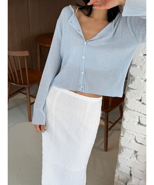 ETMON(エトモン)の「Linen Round Cardigan, Light Blue(カーディガン/ボレロ・レディース・その他・F)」の5枚目の写真