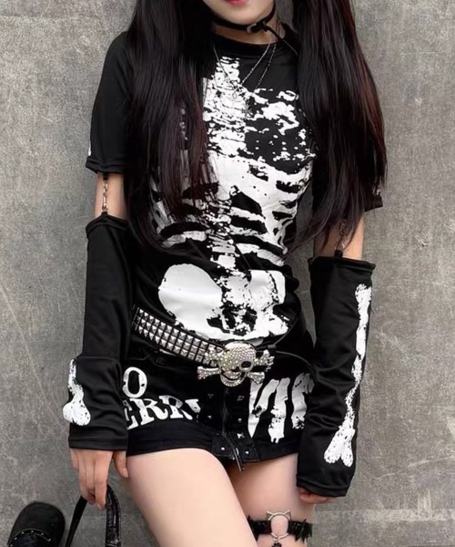 SILVER BULLET（シルバーバレット）の「『NOVESSEL/ノベセル』【3Way】骨デザイン セパレートトップス 【CN】（Tシャツ/カットソー・レディース・ブラック・M/S）」の5枚目の写真