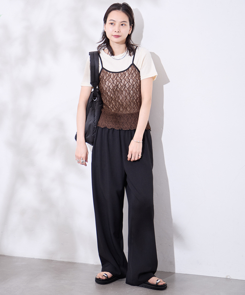 JOURNAL STANDARD(ジャーナルスタンダード)の「《追加》ライクストレッチワイドパンツ(その他パンツ・レディース・チャコールグレー/ブラック・44/38)」の3枚目の写真