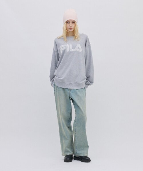 FILA(フィラ)の「【 FILA 別注 】レースドッキング裏毛クルースウェット(スウェット・レディース・ネイビー/グレー・LARGE/MEDIUM)」の19枚目の写真