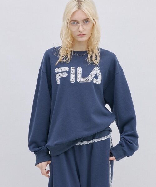 FILA(フィラ)の「【 FILA 別注 】レースドッキング裏毛クルースウェット(スウェット・レディース・ネイビー/グレー・LARGE/MEDIUM)」の11枚目の写真