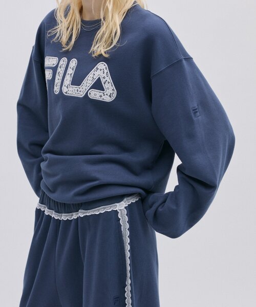 FILA(フィラ)の「【 FILA 別注 】レースドッキング裏毛クルースウェット(スウェット・レディース・ネイビー/グレー・LARGE/MEDIUM)」の12枚目の写真