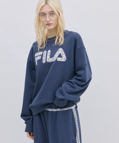 FILA(フィラ)の「【 FILA 別注 】レースドッキング裏毛クルースウェット(スウェット・レディース・ネイビー/グレー・LARGE/MEDIUM)」の13枚目の写真