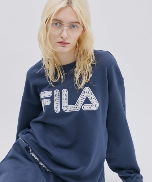 FILA(フィラ)の「【 FILA 別注 】レースドッキング裏毛クルースウェット(スウェット・レディース・ネイビー/グレー・LARGE/MEDIUM)」の14枚目の写真