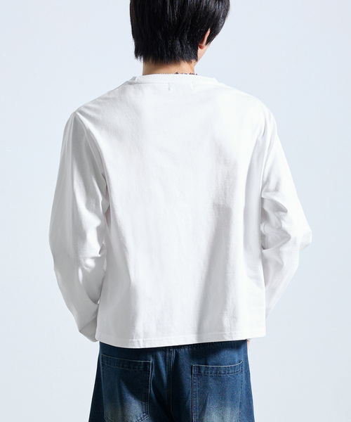 SERACE（セラス）の「【SERACE】BASIC COMPACT U-NECK LONG SLEEVE T-SHIRT / ベーシックコンパクトUネックロンT（Tシャツ/カットソー・メンズ・ブラック系/ブラック/ホワイト/ホワイト系・S/M/L）」の15枚目の写真