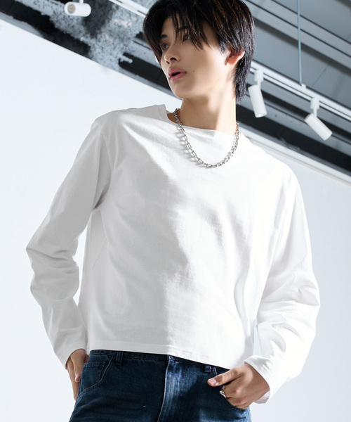 SERACE（セラス）の「【SERACE】BASIC COMPACT U-NECK LONG SLEEVE T-SHIRT / ベーシックコンパクトUネックロンT（Tシャツ/カットソー・メンズ・ブラック系/ブラック/ホワイト/ホワイト系・S/M/L）」の16枚目の写真