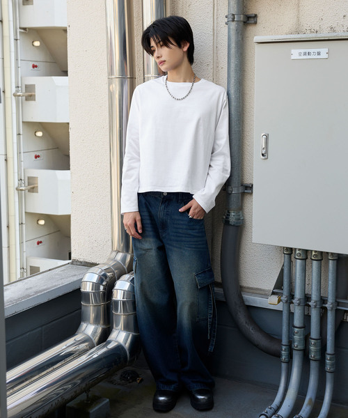 SERACE（セラス）の「【SERACE】BASIC COMPACT U-NECK LONG SLEEVE T-SHIRT / ベーシックコンパクトUネックロンT（Tシャツ/カットソー・メンズ・ブラック系/ブラック/ホワイト/ホワイト系・S/M/L）」の18枚目の写真
