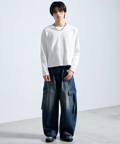 SERACE（セラス）の「【SERACE】BASIC COMPACT U-NECK LONG SLEEVE T-SHIRT / ベーシックコンパクトUネックロンT（Tシャツ/カットソー・メンズ・ブラック系/ブラック/ホワイト/ホワイト系・S/M/L）」の19枚目の写真
