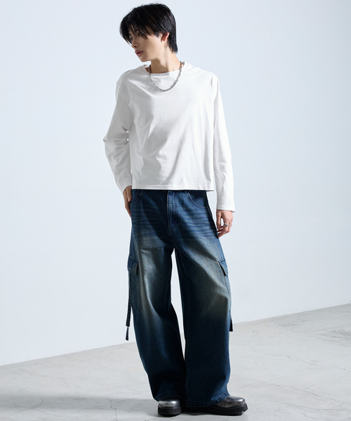SERACE（セラス）の「【SERACE】BASIC COMPACT U-NECK LONG SLEEVE T-SHIRT / ベーシックコンパクトUネックロンT（Tシャツ/カットソー・メンズ・ブラック系/ブラック/ホワイト/ホワイト系・S/M/L）」の20枚目の写真