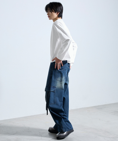 SERACE（セラス）の「【SERACE】BASIC COMPACT U-NECK LONG SLEEVE T-SHIRT / ベーシックコンパクトUネックロンT（Tシャツ/カットソー・メンズ・ブラック系/ブラック/ホワイト/ホワイト系・S/M/L）」の22枚目の写真