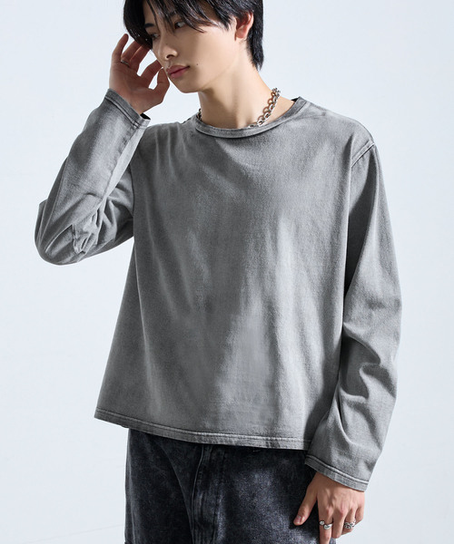 SERACE（セラス）の「【SERACE】BASIC COMPACT U-NECK LONG SLEEVE T-SHIRT / ベーシックコンパクトUネックロンT（Tシャツ/カットソー・メンズ・ブラック系/ブラック/ホワイト/ホワイト系・S/M/L）」の3枚目の写真