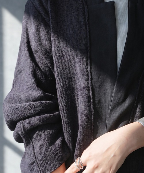 antiqua(アンティカ)の「異素材切り替え ショート丈 ジャケット(その他アウター・レディース・ブラック・ONESIZE)」の9枚目の写真