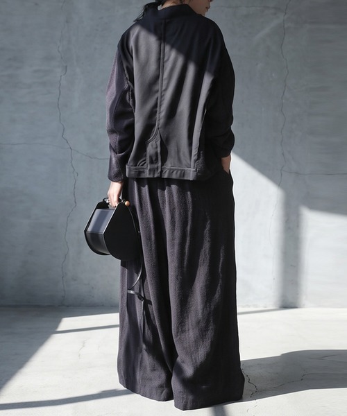 antiqua(アンティカ)の「異素材切り替え ショート丈 ジャケット(その他アウター・レディース・ブラック・ONESIZE)」の11枚目の写真
