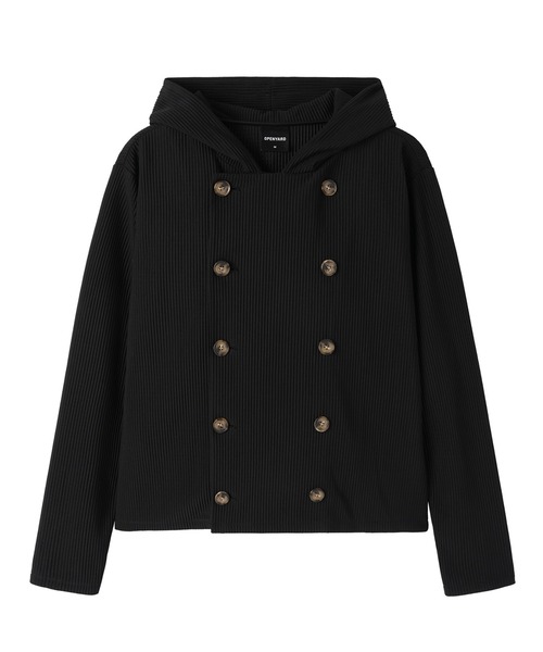 Openyard（オープンヤード）の「『Openyard/オープンヤード』PLEATED WRAP HOODED JACKET/プリーツトラップフーディージャケット（その他アウター・レディース・ブラック・S/M）」の12枚目の写真