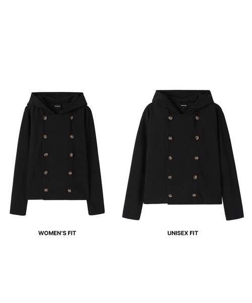 Openyard（オープンヤード）の「『Openyard/オープンヤード』PLEATED WRAP HOODED JACKET/プリーツトラップフーディージャケット（その他アウター・レディース・ブラック・S/M）」の9枚目の写真