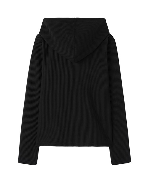 Openyard（オープンヤード）の「『Openyard/オープンヤード』PLEATED WRAP HOODED JACKET/プリーツトラップフーディージャケット（その他アウター・レディース・ブラック・S/M）」の11枚目の写真