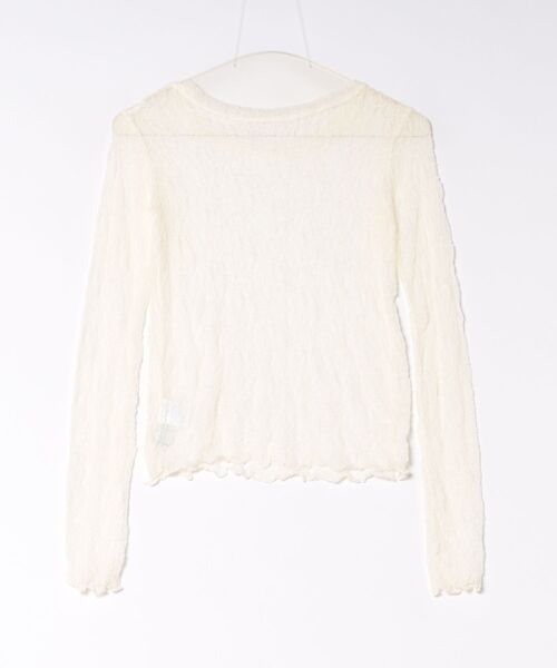 ANAP（アナップ）の「ストレッチレースクルーネックトップス（Tシャツ/カットソー・レディース・オフホワイト/ブラック・F）」の3枚目の写真
