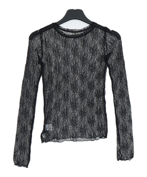 ANAP（アナップ）の「ストレッチレースクルーネックトップス（Tシャツ/カットソー・レディース・オフホワイト/ブラック・F）」の8枚目の写真