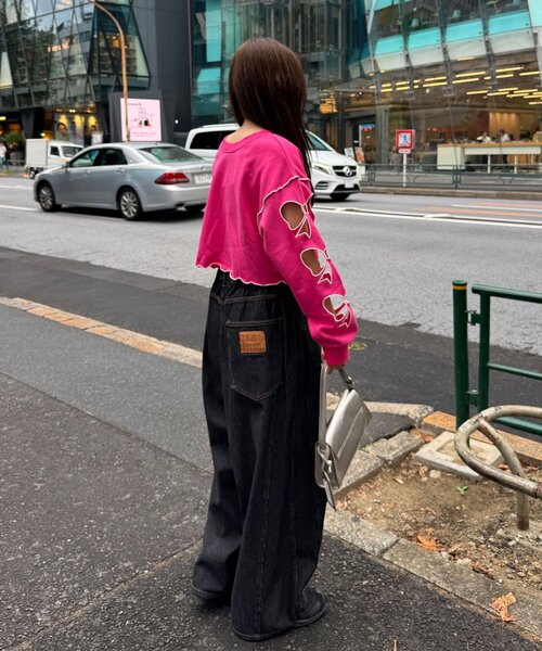 CIAOPANIC(チャオパニック)の「【エルフ×CIAOPANIC】#アゲリボンぶち抜きスウェット(Tシャツ/カットソー・レディース・ピンク・FREE)」の9枚目の写真