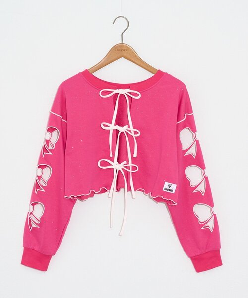 CIAOPANIC(チャオパニック)の「【エルフ×CIAOPANIC】#アゲリボンぶち抜きスウェット(Tシャツ/カットソー・レディース・ピンク・FREE)」の8枚目の写真