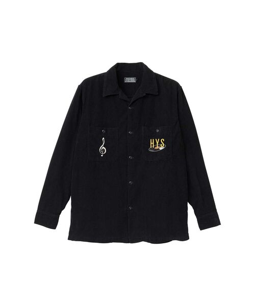 HYSTERIC GLAMOUR（ヒステリックグラマー）の「BREAK IT UP刺繍 オープンカラーシャツ（シャツ/ブラウス・メンズ・グリーン/ブラック/ホワイト・MEDIUM/LARGE/SMALL/X-LARGE）」の2枚目の写真