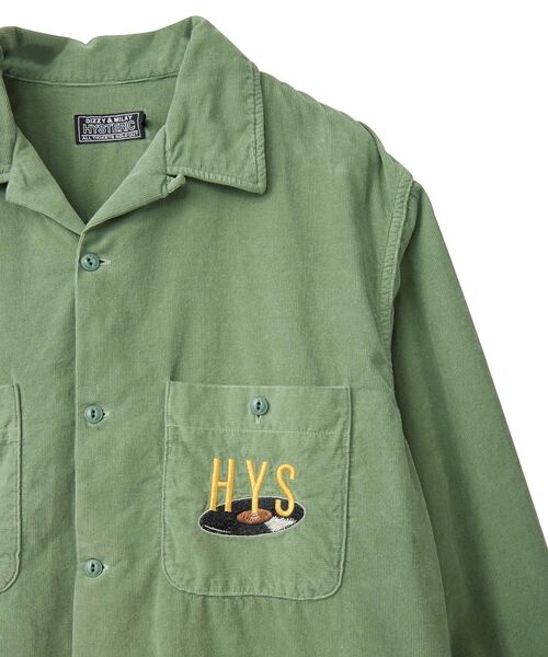 HYSTERIC GLAMOUR（ヒステリックグラマー）の「BREAK IT UP刺繍 オープンカラーシャツ（シャツ/ブラウス・メンズ・グリーン/ブラック/ホワイト・MEDIUM/LARGE/SMALL/X-LARGE）」の8枚目の写真