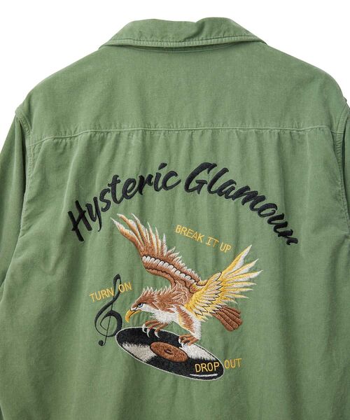 HYSTERIC GLAMOUR（ヒステリックグラマー）の「BREAK IT UP刺繍 オープンカラーシャツ（シャツ/ブラウス・メンズ・グリーン/ブラック/ホワイト・MEDIUM/LARGE/SMALL/X-LARGE）」の10枚目の写真
