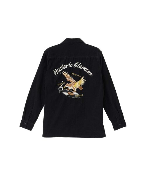 HYSTERIC GLAMOUR（ヒステリックグラマー）の「BREAK IT UP刺繍 オープンカラーシャツ（シャツ/ブラウス・メンズ・グリーン/ブラック/ホワイト・MEDIUM/LARGE/SMALL/X-LARGE）」の11枚目の写真