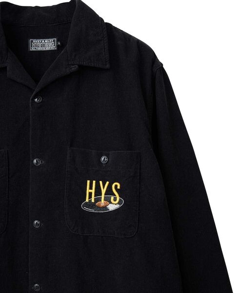 HYSTERIC GLAMOUR（ヒステリックグラマー）の「BREAK IT UP刺繍 オープンカラーシャツ（シャツ/ブラウス・メンズ・グリーン/ブラック/ホワイト・MEDIUM/LARGE/SMALL/X-LARGE）」の12枚目の写真