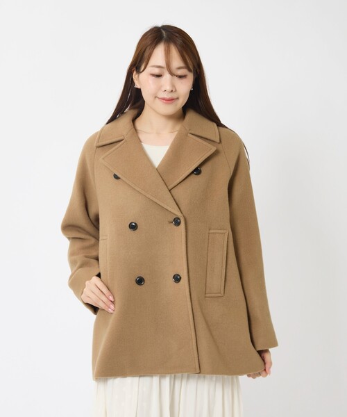 MICA&DEAL(マイカ&ディール)の「【MICA&DEAL/マイカアンドディール】Pコート/アウター/ダブルボタン(ピーコート・レディース・キャメル/ブラック・フリー)」の11枚目の写真