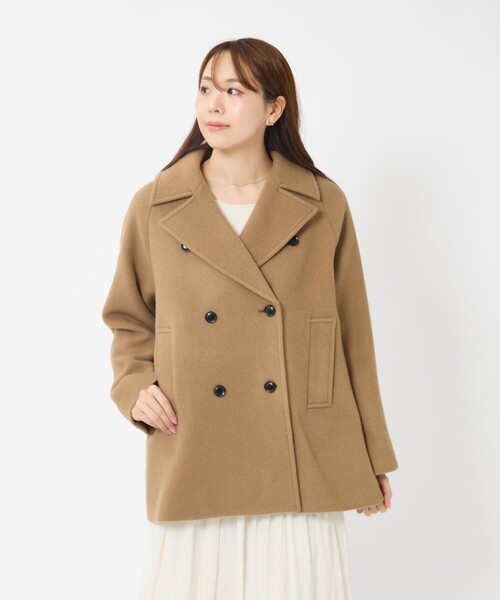 MICA&DEAL(マイカ&ディール)の「【MICA&DEAL/マイカアンドディール】Pコート/アウター/ダブルボタン(ピーコート・レディース・キャメル/ブラック・フリー)」の12枚目の写真