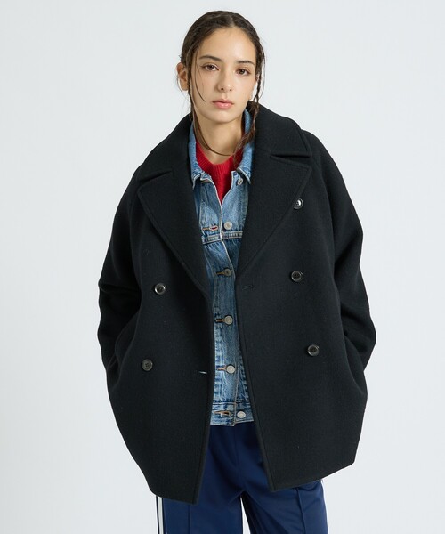 MICA&DEAL(マイカ&ディール)の「【MICA&DEAL/マイカアンドディール】Pコート/アウター/ダブルボタン(ピーコート・レディース・キャメル/ブラック・フリー)」の16枚目の写真