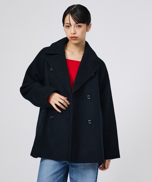 MICA&DEAL(マイカ&ディール)の「【MICA&DEAL/マイカアンドディール】Pコート/アウター/ダブルボタン(ピーコート・レディース・キャメル/ブラック・フリー)」の20枚目の写真