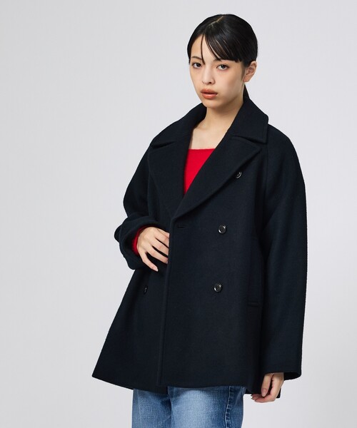 MICA&DEAL(マイカ&ディール)の「【MICA&DEAL/マイカアンドディール】Pコート/アウター/ダブルボタン(ピーコート・レディース・キャメル/ブラック・フリー)」の21枚目の写真