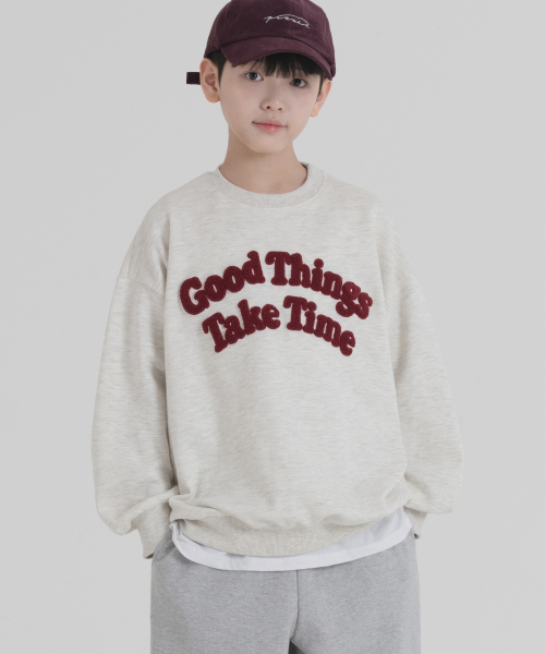 PIANER KIDS（ピアネールキッズ）の「ブークル刺繍オーバーサイズスウェット（オートミール）（スウェット・レディース・オートミール・S(120-130cm)/M(130-140cm)/L(140-150cm)/XL(150-160㎝)）」の6枚目の写真