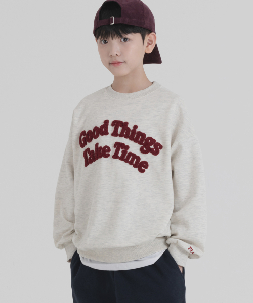 PIANER KIDS（ピアネールキッズ）の「ブークル刺繍オーバーサイズスウェット（オートミール）（スウェット・レディース・オートミール・S(120-130cm)/M(130-140cm)/L(140-150cm)/XL(150-160㎝)）」の8枚目の写真