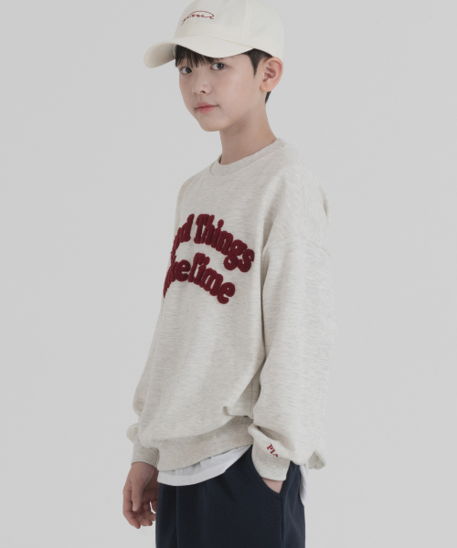 PIANER KIDS（ピアネールキッズ）の「ブークル刺繍オーバーサイズスウェット（オートミール）（スウェット・レディース・オートミール・S(120-130cm)/M(130-140cm)/L(140-150cm)/XL(150-160㎝)）」の10枚目の写真