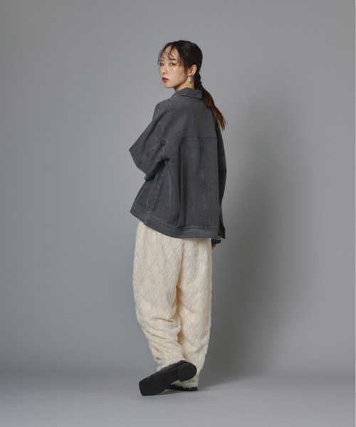 terrace（テラス）の「ダイヤカットフリンジシアーワイドタックパンツ（その他パンツ・レディース・モスグリーン/ブラック/キナリ・FREE）」の11枚目の写真