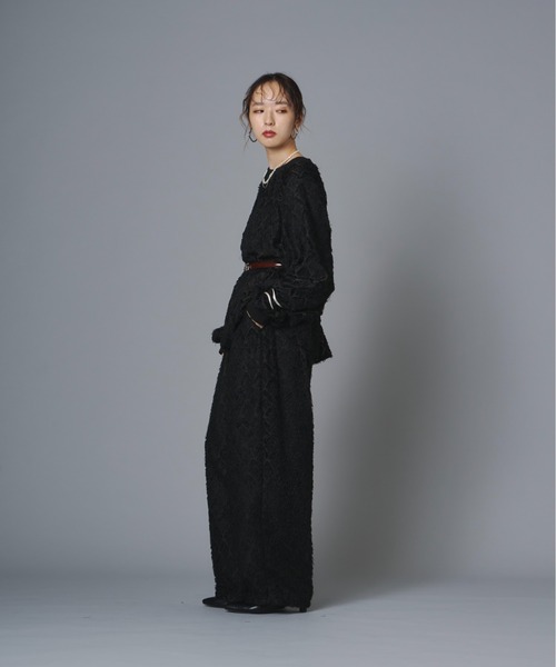 terrace（テラス）の「ダイヤカットフリンジシアーワイドタックパンツ（その他パンツ・レディース・モスグリーン/ブラック/キナリ・FREE）」の22枚目の写真
