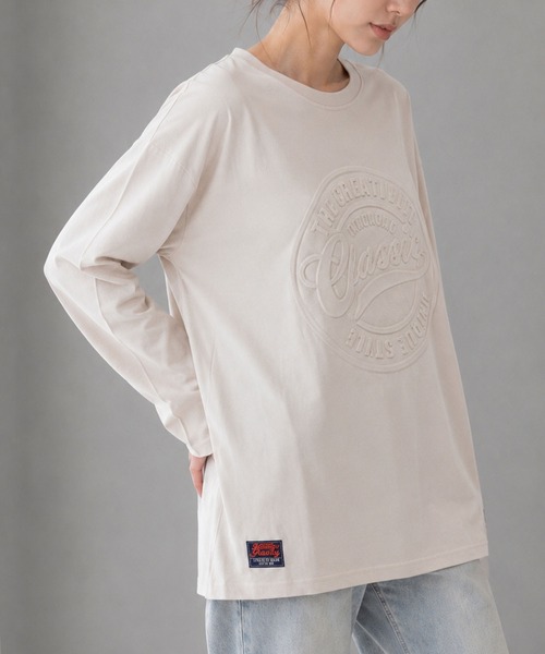 FINEnough（ファインナフ）の「エンボスロンT（Tシャツ/カットソー・レディース・チャコールグレー/ブラック/ベージュ/オフホワイト・FREE）」の11枚目の写真