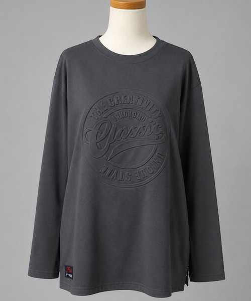 FINEnough（ファインナフ）の「エンボスロンT（Tシャツ/カットソー・レディース・チャコールグレー/ブラック/ベージュ/オフホワイト・FREE）」の15枚目の写真